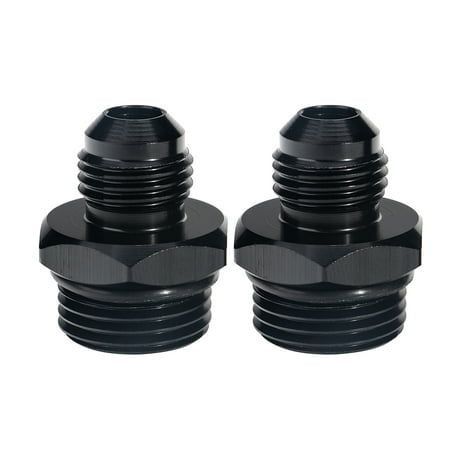 3 miroirs Alliage d'aluminium ORB-8 O-Ring Boss -8AN à -6AN Adaptateur mâle monté droit noir anodisé