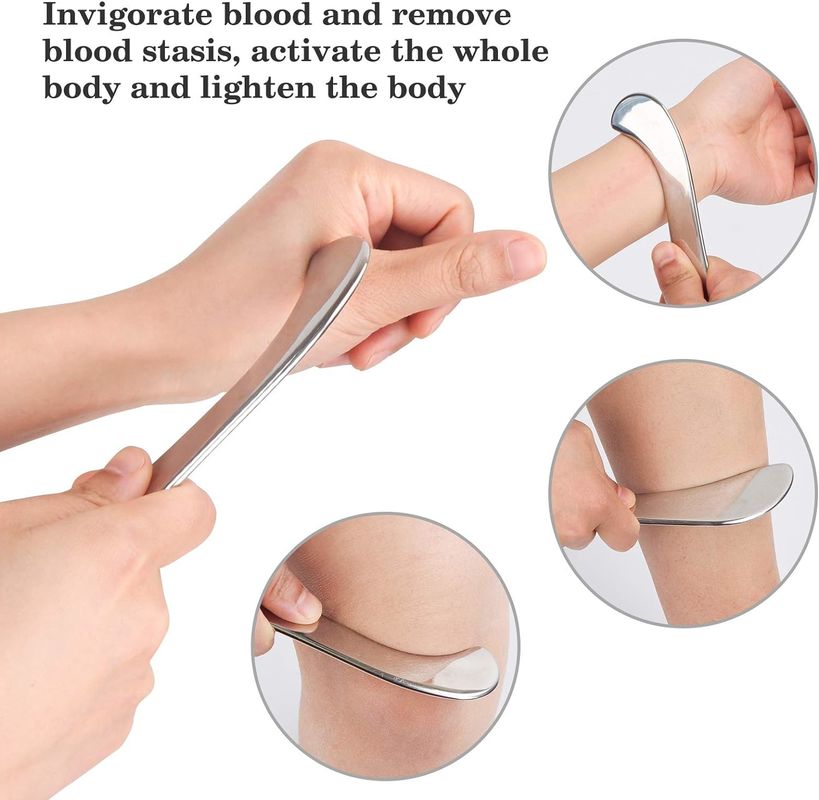 Outil de massage Guasha, Outil de grattage en acier inoxydable de qualité pour grattage de tissus mous, Outil de massage de mise à niveau, physiothérapie