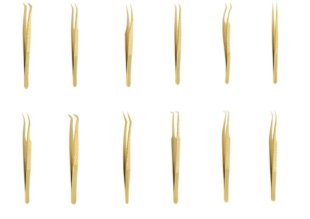 Pinces antistatiques, pinces noires de précision pour les ongles et les extrémités de fibres